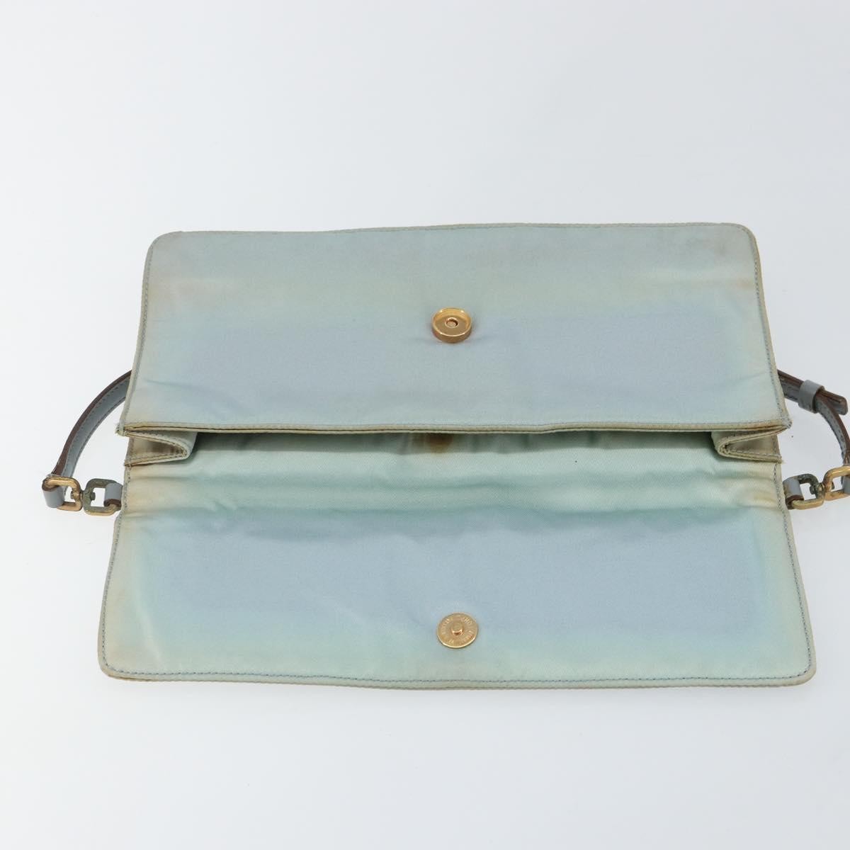 Prada PRADA Shoulder Bag Nylon Light Blue Gold Authentic 143505