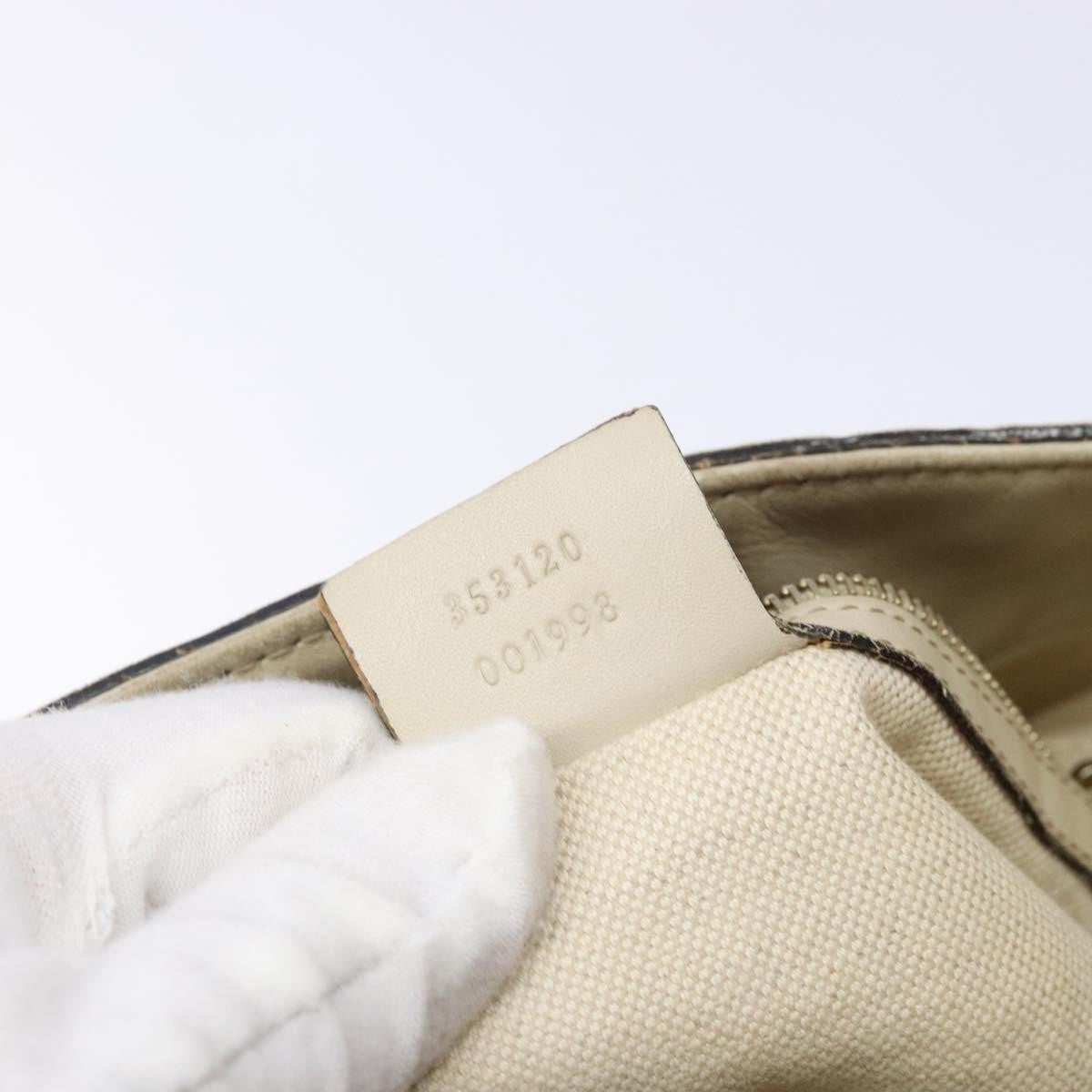 Gucci GUCCI GG Canvas Guccissima Hand Bag Leather White Gold 353120 Authentic bs29328
