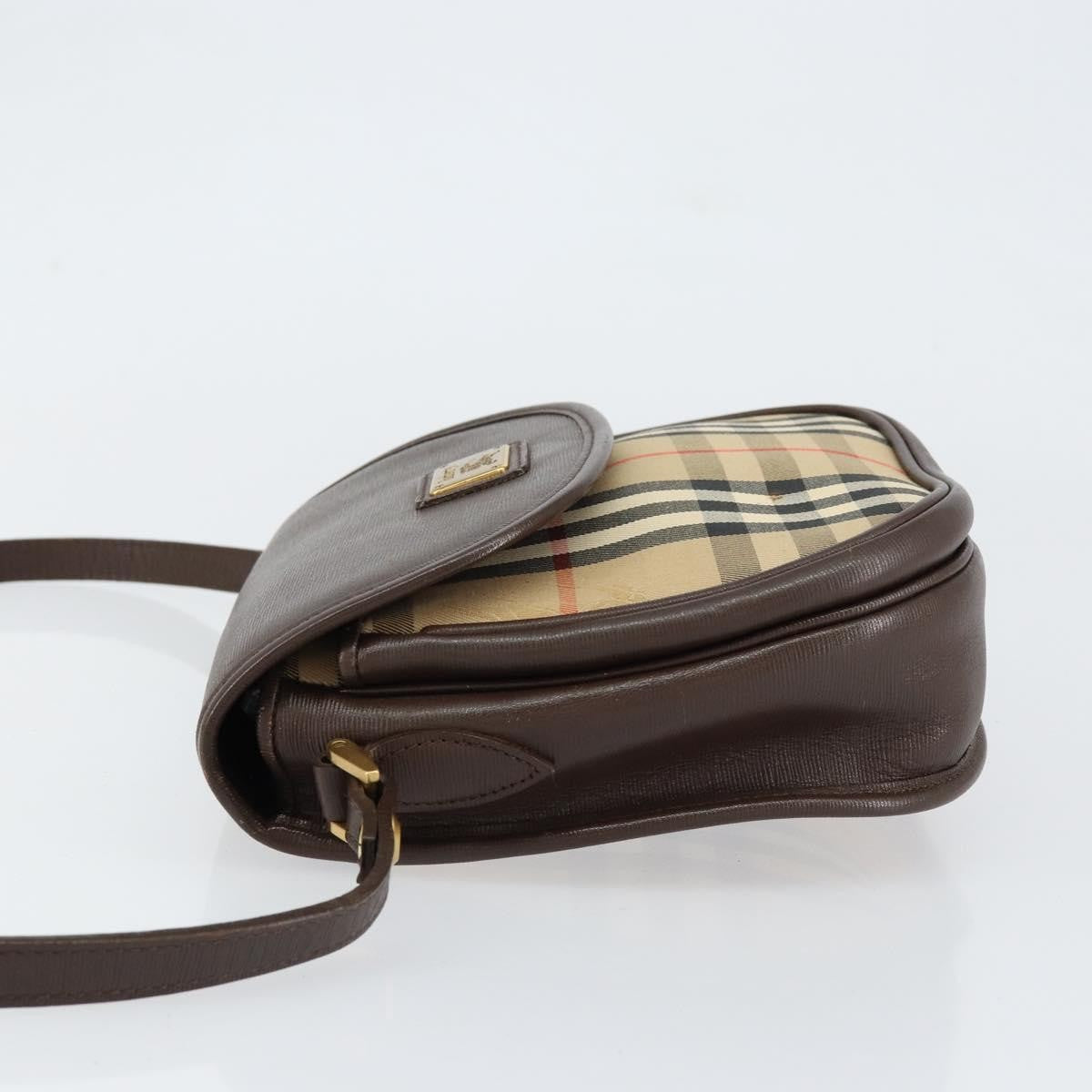 Burberrys Burberrys Nova Check Shoulder Bag Canvas Beige Gold Authentic 153922