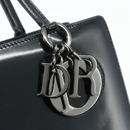 Dior Christian Dior Tote Bag Patent leather Black Silver Authentic 176564A