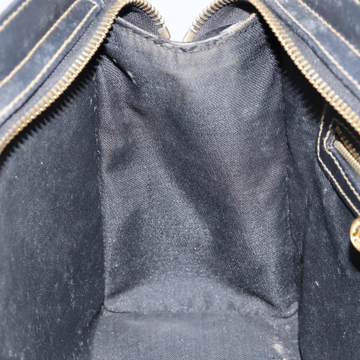Fendi FENDI Pecan Canvas Hand Bag PVC Black Brown gold Authentic 150002
