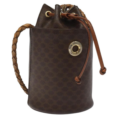Celine CELINE Macadam Canvas Shoulder Bag PVC Leather Brown Authentic 113406