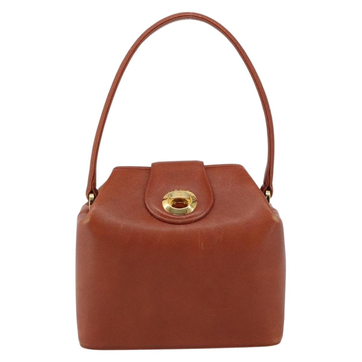 Givenchy GIVENCHY Hand Bag Leather Brown Gold Authentic 159082