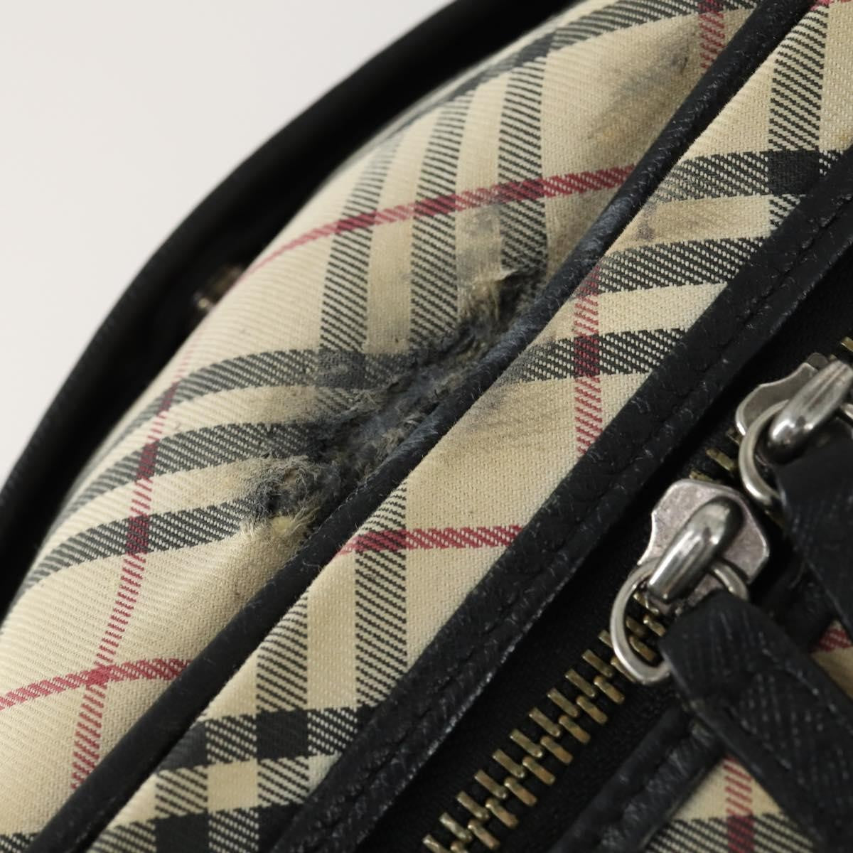 Burberry BURBERRY Nova Check Boston Bag Canvas Leather 2 Set Beige Authentic bs31977