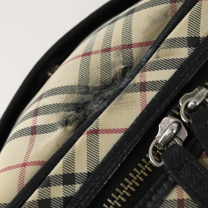 Burberry BURBERRY Nova Check Boston Bag Canvas Leather 2 Set Beige Authentic bs31977