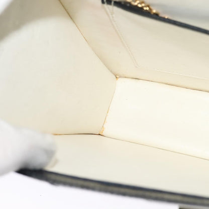 Celine CELINE Shoulder Bag Leather White Navy gold Authentic 127598