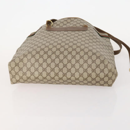 Gucci GUCCI GG Plus Supreme Web Sherry Line Tote Bag PVC 3 Set Beige Red Authentic BSZ437