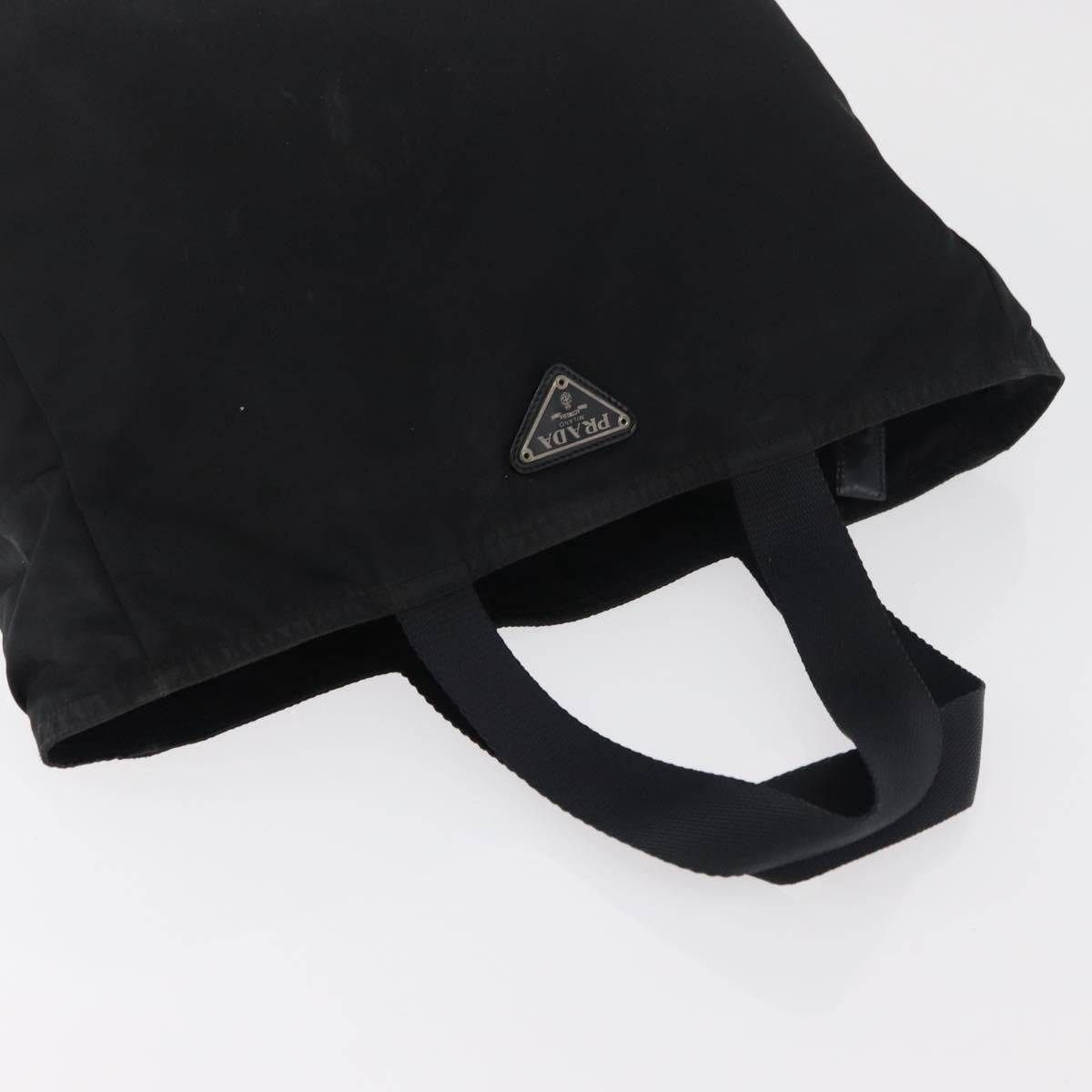 Prada PRADA Tote Bag Nylon Black Silver Authentic bs29615