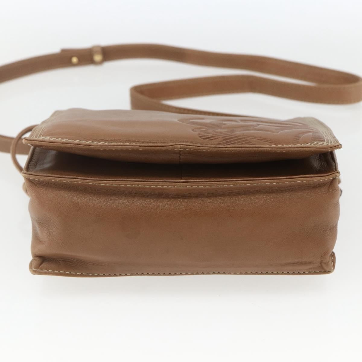 Loewe LOEWE Anagram Shoulder Bag Leather Brown Gold Authentic ep12651