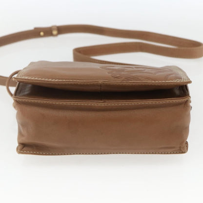 Loewe LOEWE Anagram Shoulder Bag Leather Brown Gold Authentic ep12651