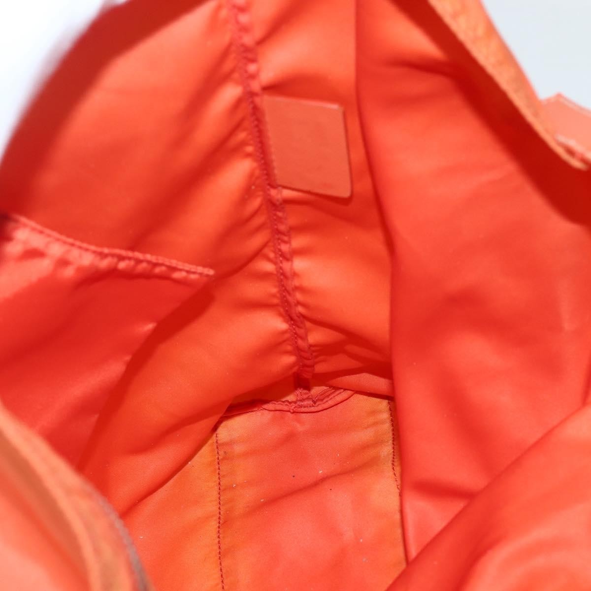 Prada PRADA Tote Bag Nylon Orange Silver Authentic 142868