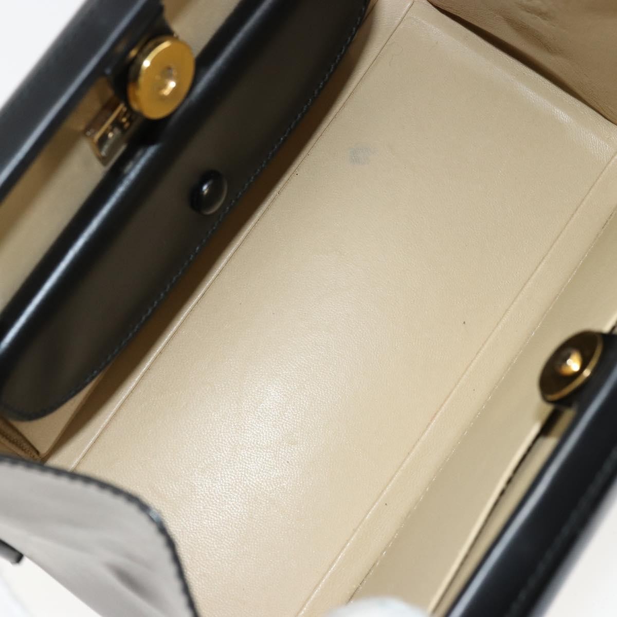 Loewe LOEWE Hand Bag Leather Black Gold Authentic bs34657