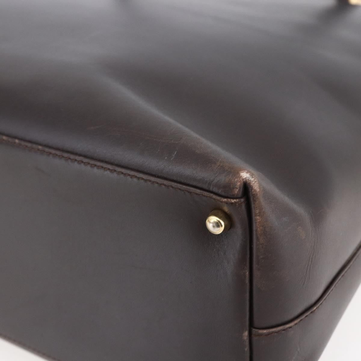 Gucci GUCCI Bamboo Hand Bag Leather Dark Brown Gold 002 1998 0507 Authentic ep11424