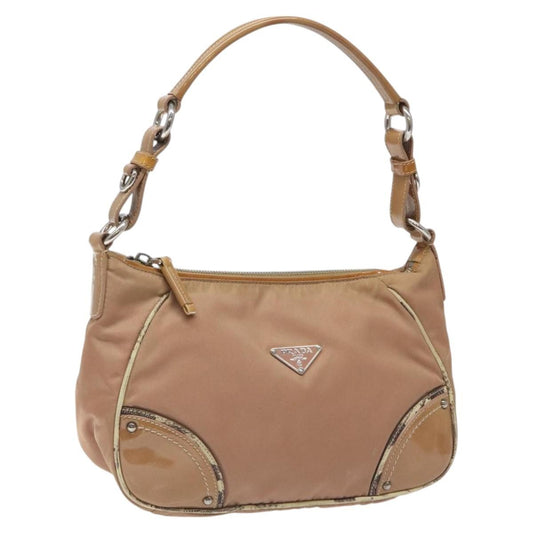 Prada PRADA Shoulder Bag Nylon Beige Authentic EC614