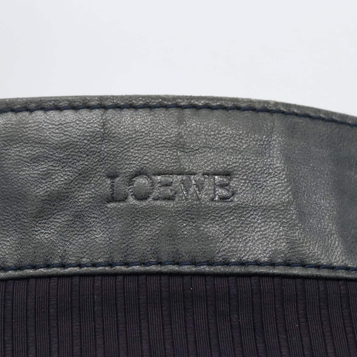 Loewe LOEWE Shoulder Bag Nylon Navy Gold Authentic 159401