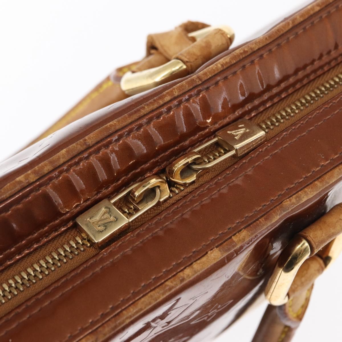 Louis Vuitton LOUIS VUITTON Monogram Vernis Van Damme Hand Bag Bronze M91125 LV Authentic BA8606
