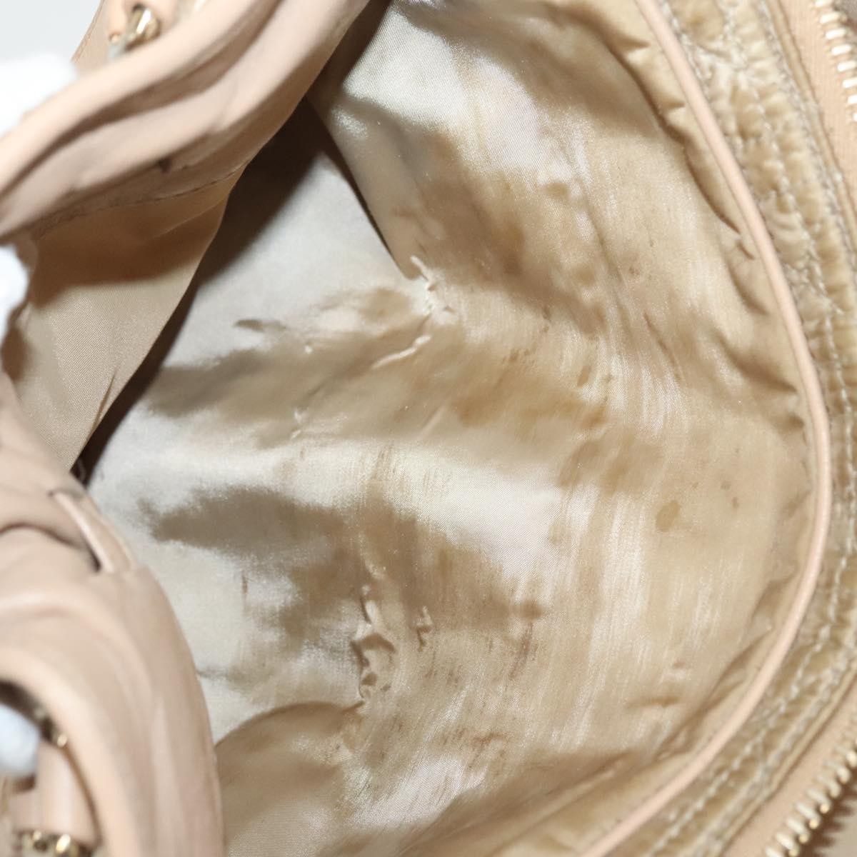 Dior Christian Dior Canage Hand Bag Nylon Beige Gold Authentic mr1376