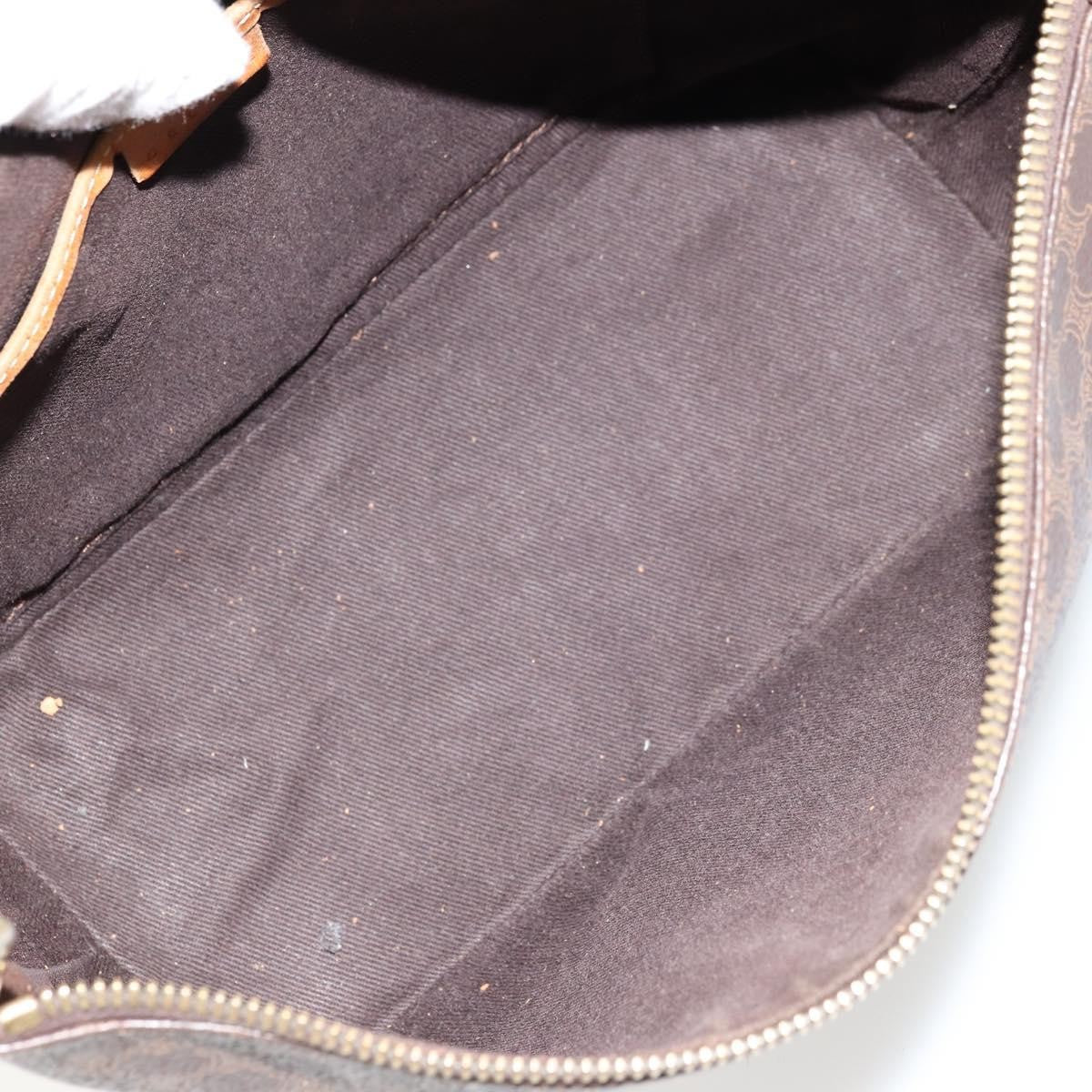 Celine CELINE Macadam Canvas Shoulder Bag PVC Leather Brown Gold Authentic bs34810