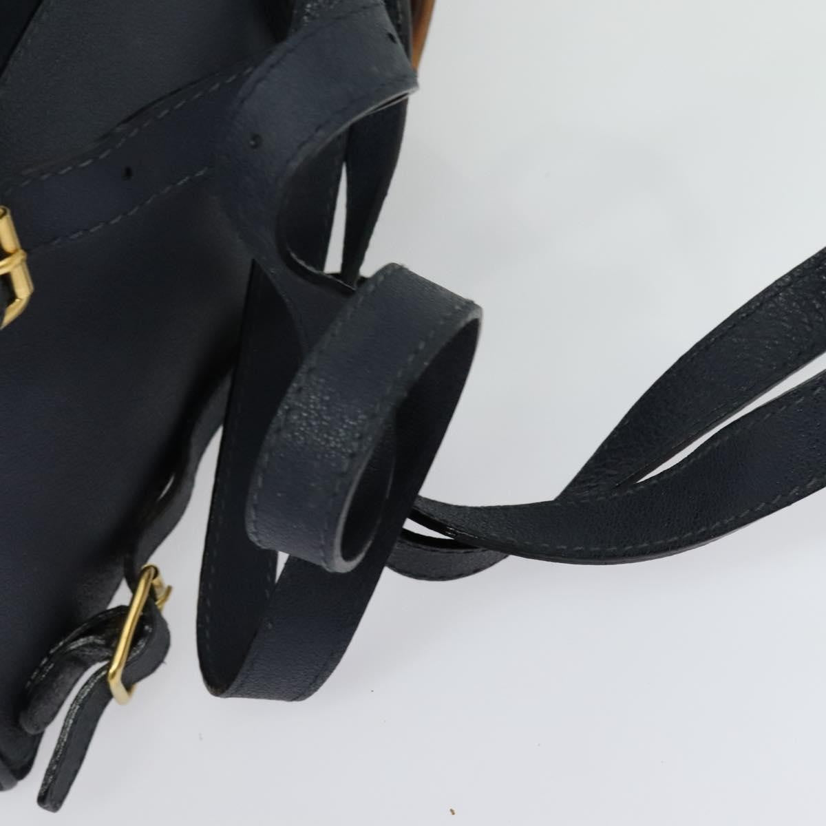 Gucci GUCCI Bamboo Backpack Suede Navy Gold 003 2034 0030 Authentic ep10733 Bag