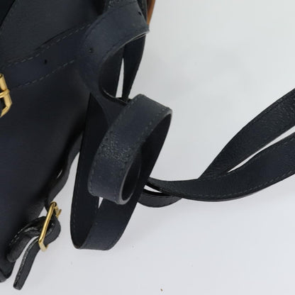 Gucci GUCCI Bamboo Backpack Suede Navy Gold 003 2034 0030 Authentic ep10733 Bag
