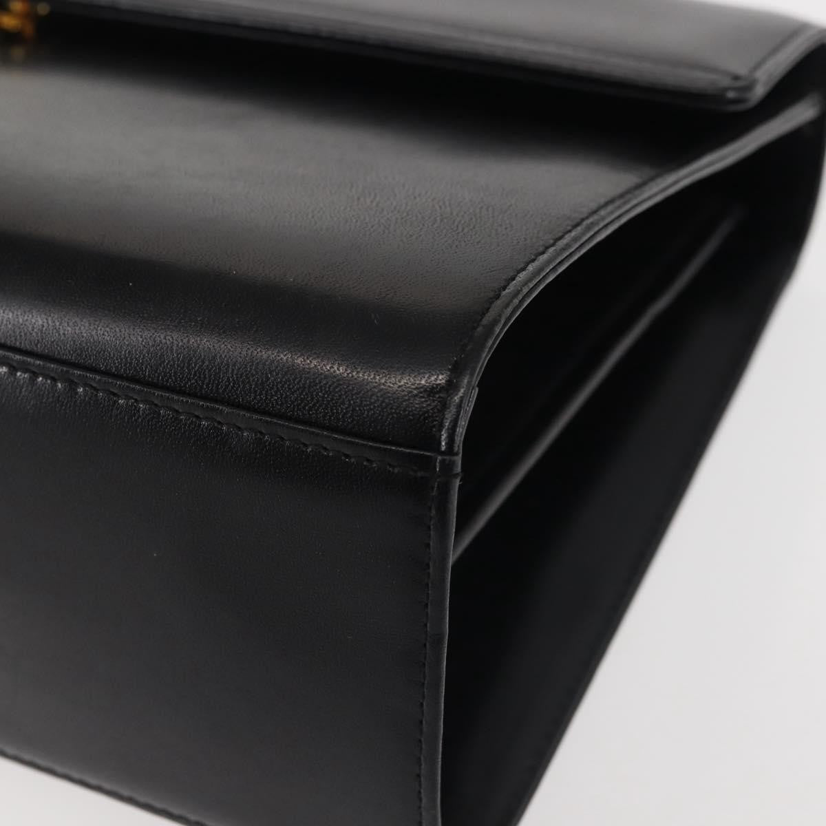 Givenchy GIVENCHY Hand Bag Leather Black Gold Authentic BA6452