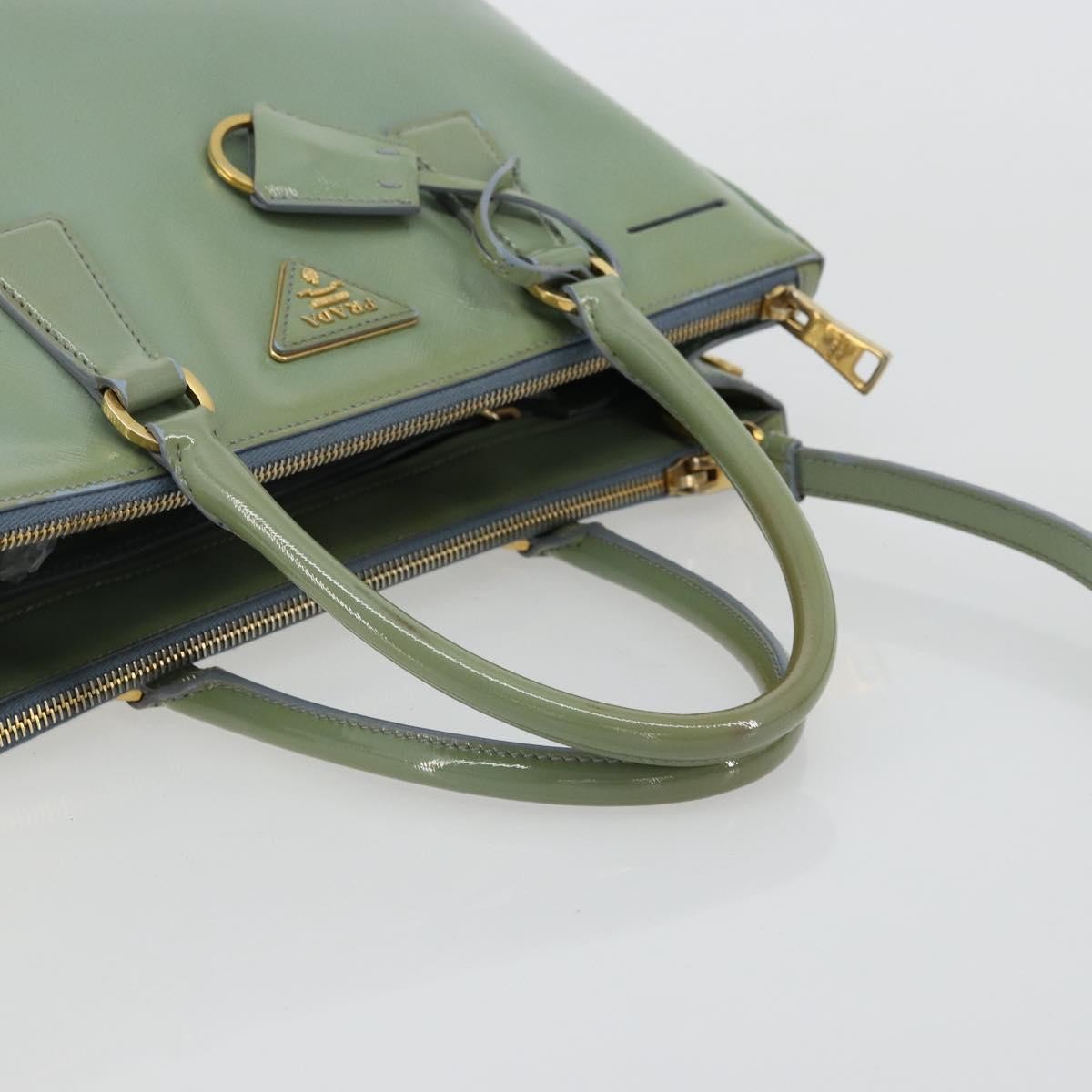 Prada PRADA Galleria Hand Bag Safiano leather 2way Green Gold Authentic bs35189