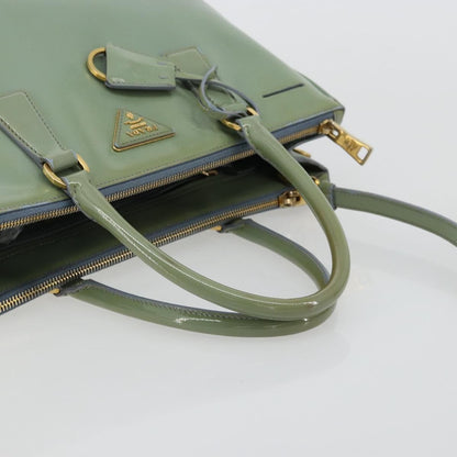 Prada PRADA Galleria Hand Bag Safiano leather 2way Green Gold Authentic bs35189
