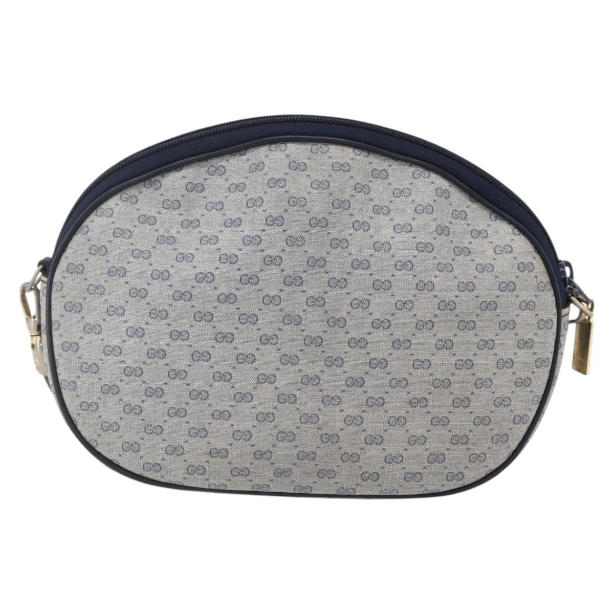 Gucci GUCCI Micro GG Supreme Shoulder Bag PVC Navy Gold Authentic BA7782