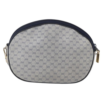 Gucci GUCCI Micro GG Supreme Shoulder Bag PVC Navy Gold Authentic BA7782