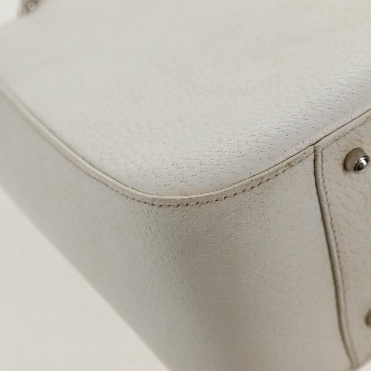 Gucci GUCCI Hand Bag Leather 2way White Silver 000 2058 0307 5 Authentic bs31539