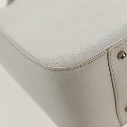 Gucci GUCCI Hand Bag Leather 2way White Silver 000 2058 0307 5 Authentic bs31539