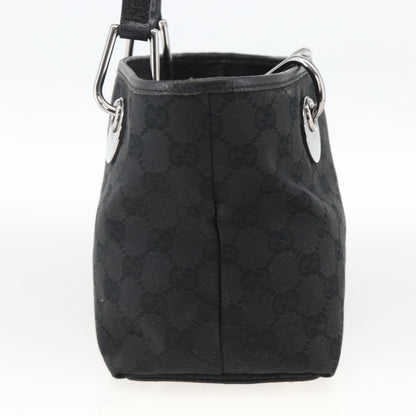Gucci GUCCI GG Canvas Hand Bag Black Silver 120844 Authentic BA11644