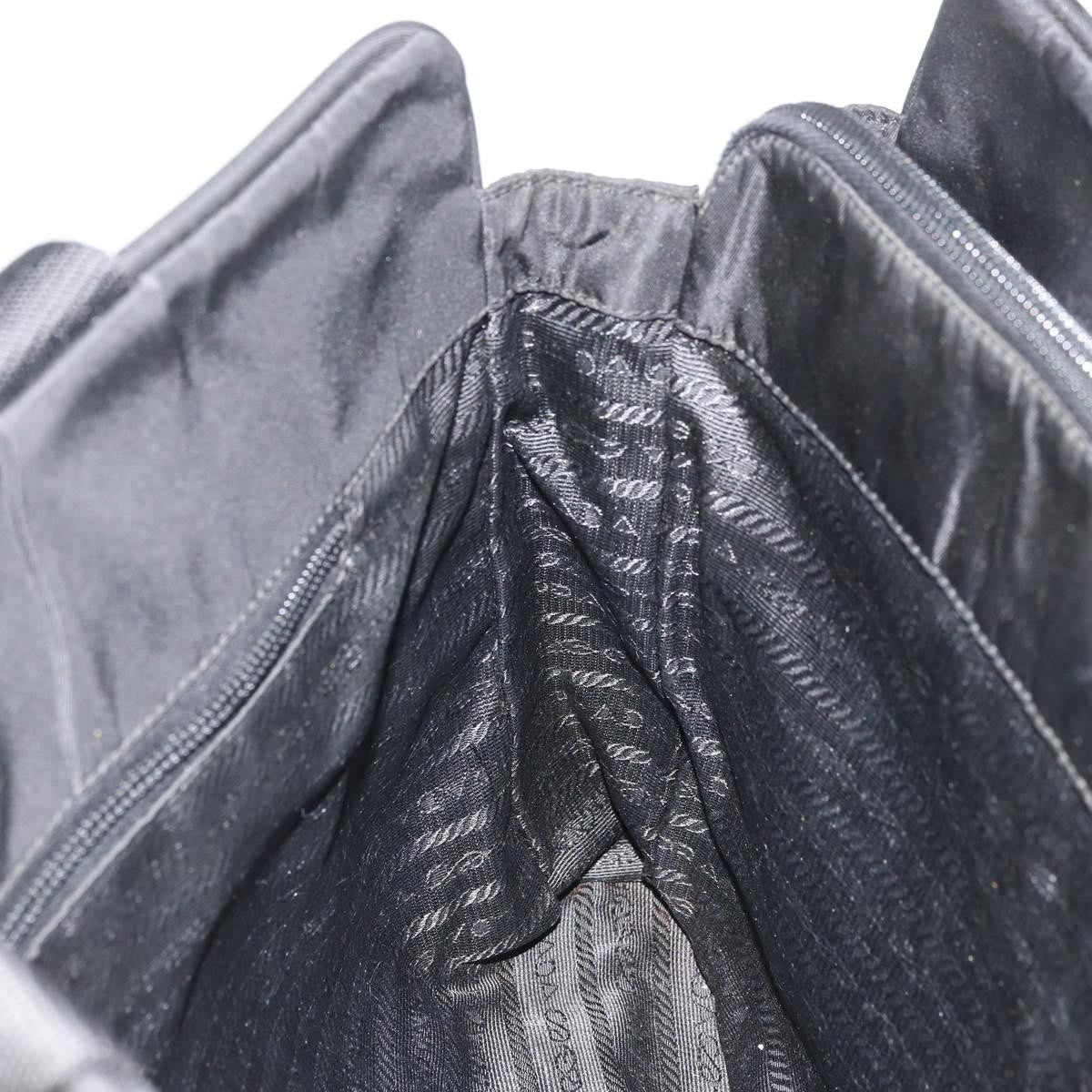 Prada PRADA Hand Bag Nylon Black Silver Authentic 175692