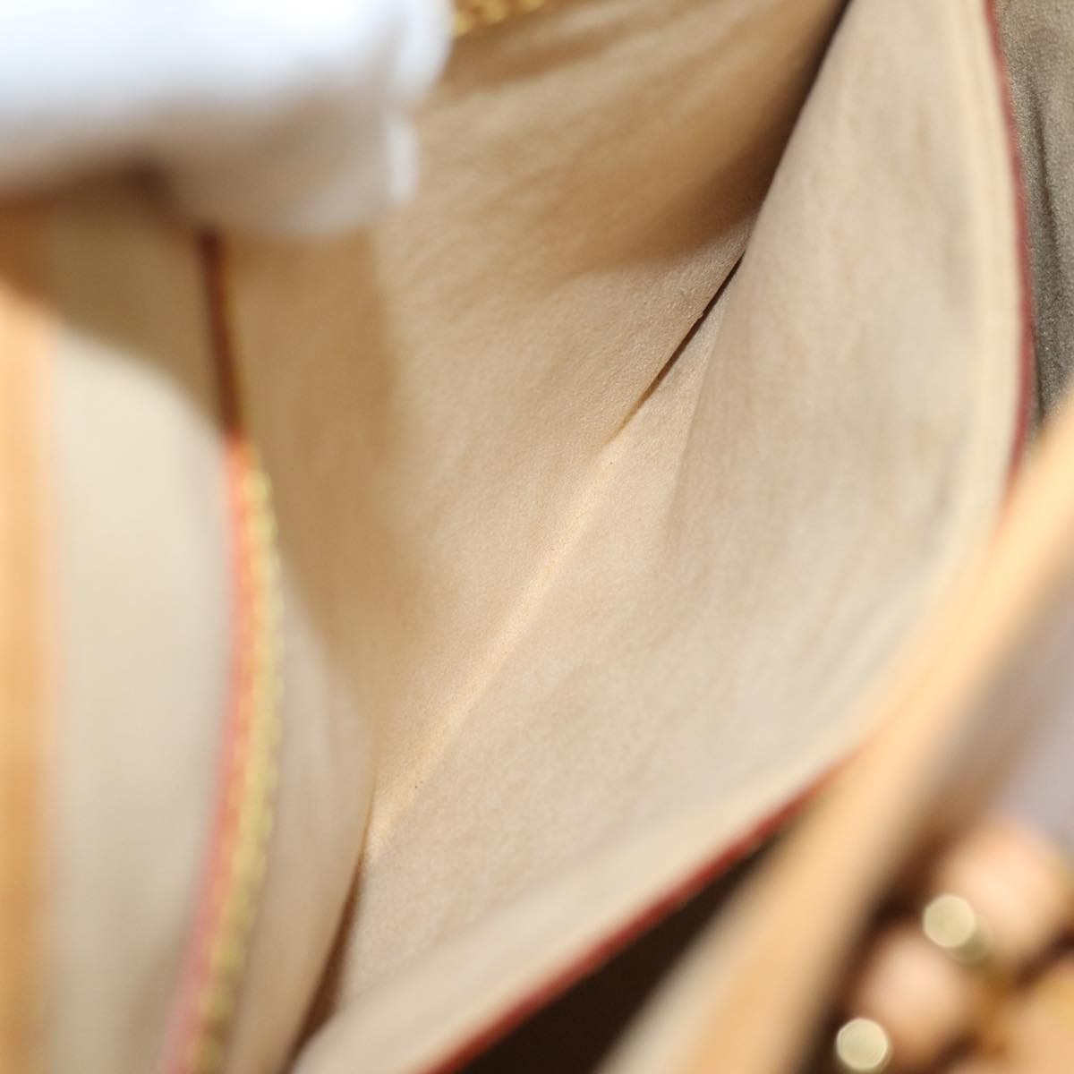 Louis Vuitton LOUIS VUITTON Nomad leather Bucket PM Shoulder Bag Beige M85001 LV Authentic 80351