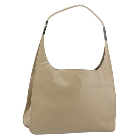 Gucci GUCCI Shoulder Bag Leather Beige Silver 001 3167 Authentic 151609