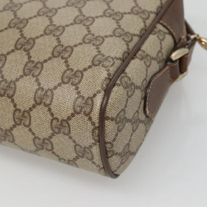 Gucci GUCCI GG Supreme Web Sherry Line Bag PVC Beige Gold Red 56 02 088 Authentic BA2392