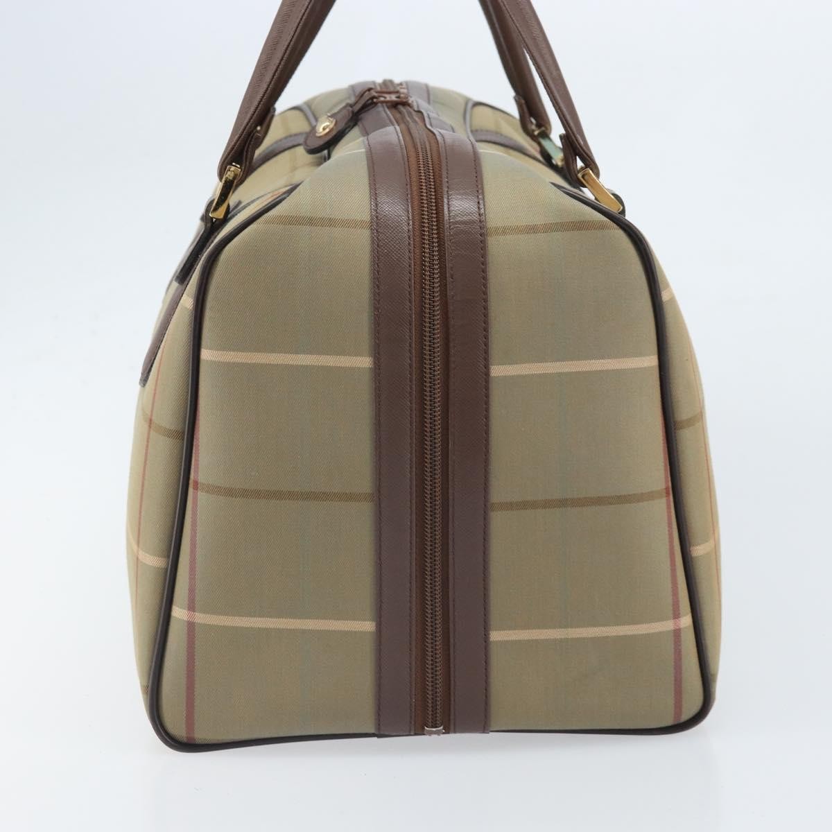 Burberrys Burberrys Nova Check Boston Bag Canvas Beige Gold Authentic ep13303