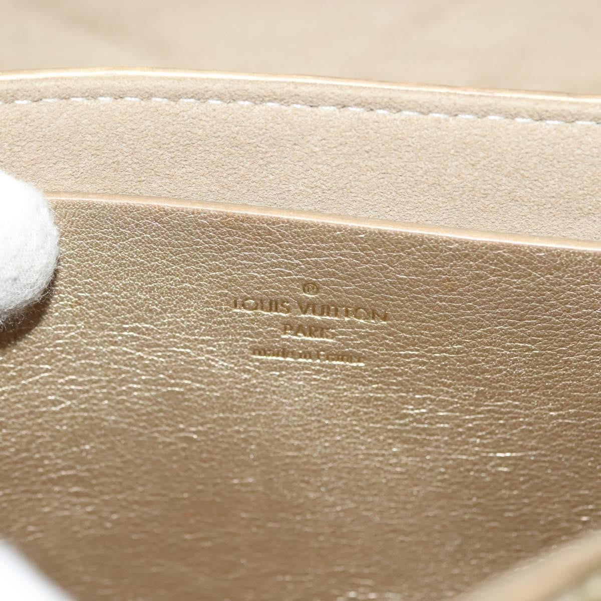 Louis Vuitton LOUIS VUITTON Love Note Shoulder Bag Leather Gold M53069 LV Authentic BA4535