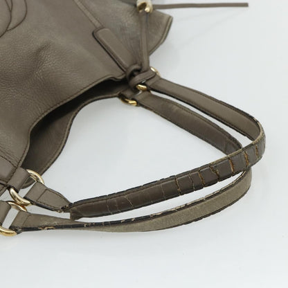 Gucci GUCCI Soho Hand Bag Leather Gray Gold 282309 Authentic 178647