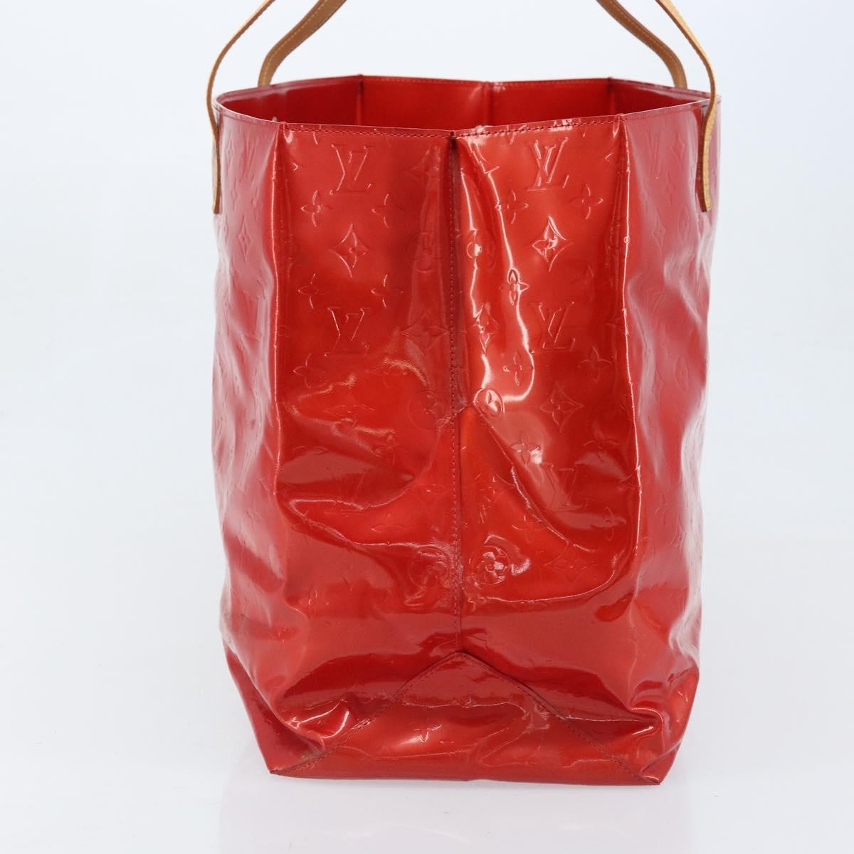 Louis Vuitton LOUIS VUITTON Monogram Vernis Reade GM Tote Bag Red M91084 LV Authentic AMZ416
