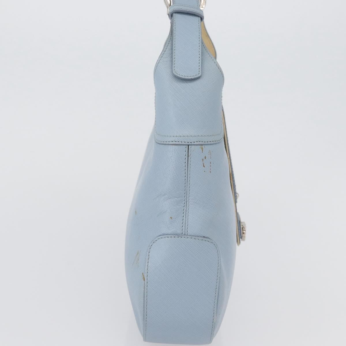 Salvatore Ferragamo Salvatore Ferragamo Gancini Shoulder Bag Leather Light Blue Silver Authentic fm5224