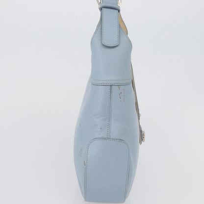 Salvatore Ferragamo Salvatore Ferragamo Gancini Shoulder Bag Leather Light Blue Silver Authentic fm5224