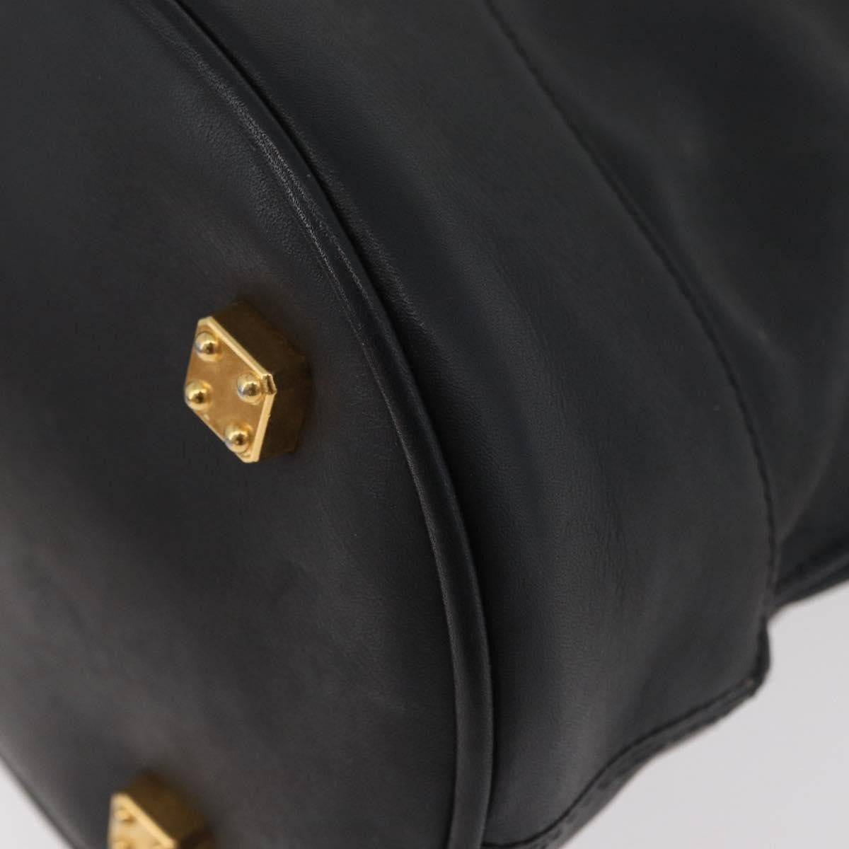 Loewe LOEWE Anagram Hand Bag Leather Black Gold Authentic bs34927
