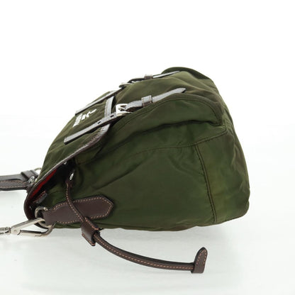 Prada PRADA Shoulder Bag Nylon Green Silver Authentic 161408
