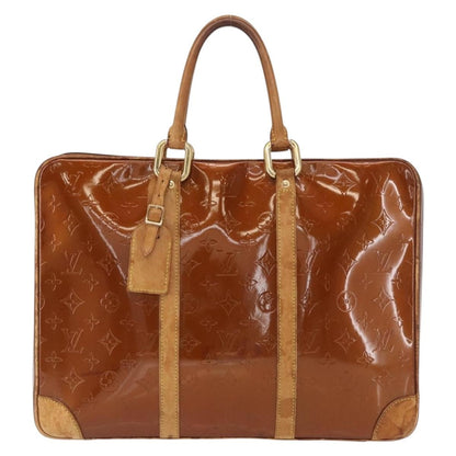 Louis Vuitton LOUIS VUITTON Monogram Vernis Van Damme Hand Bag Bronze M91125 LV Authentic BA8606