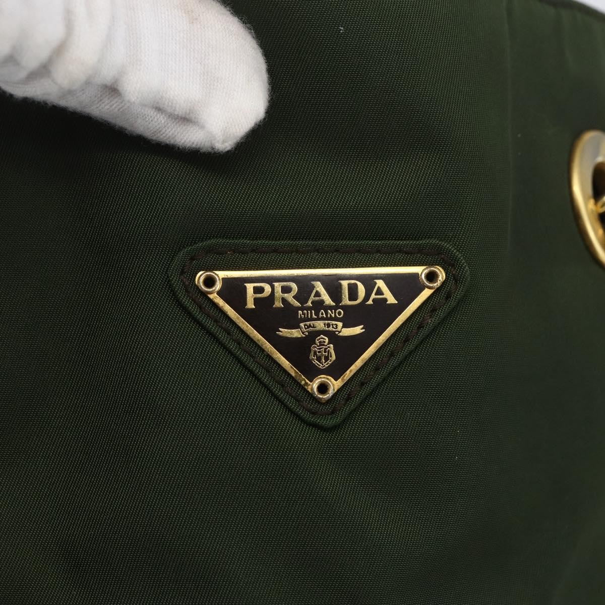 Prada PRADA Chain Shoulder Bag Nylon Green Gold Authentic 159258