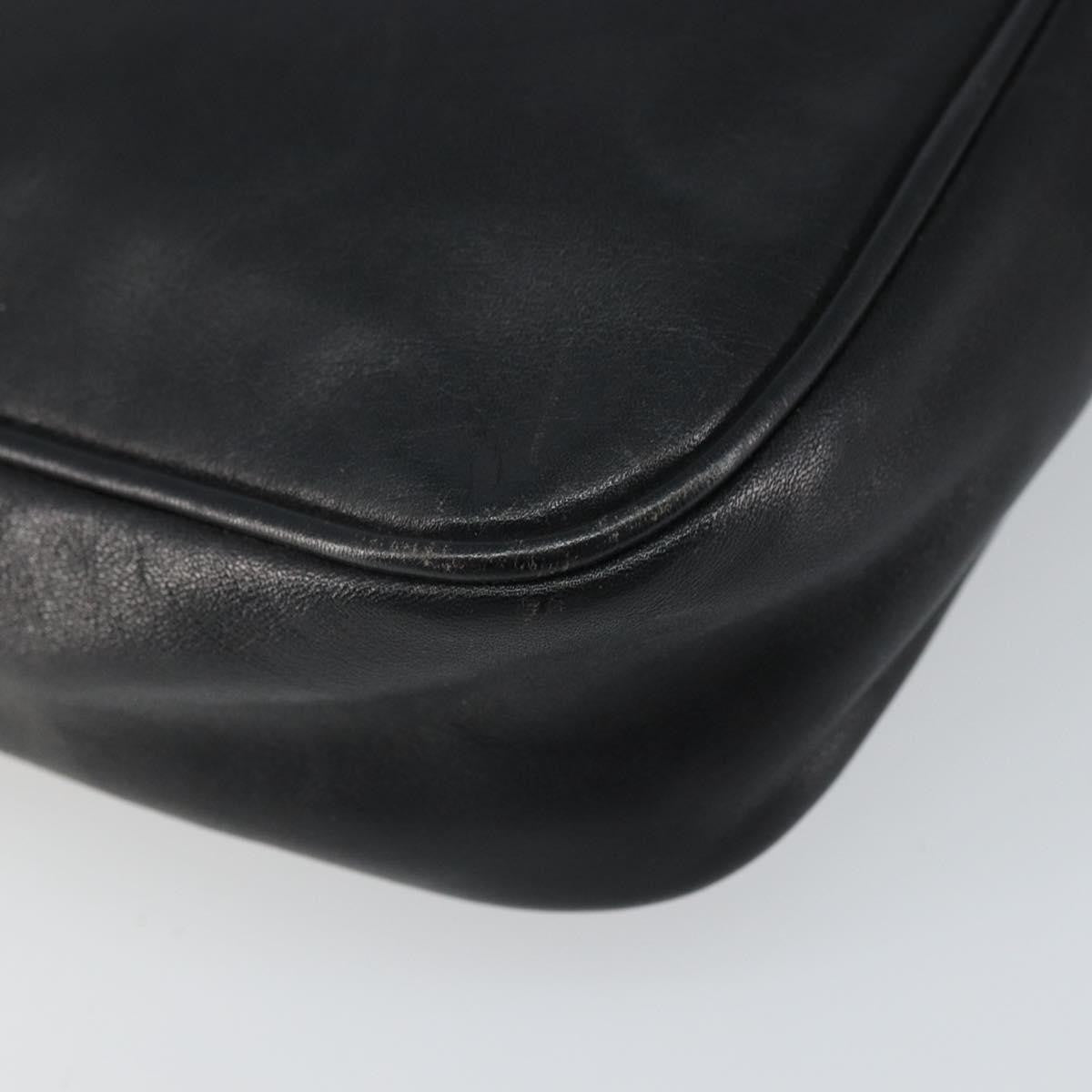 Loewe LOEWE Anagram Shoulder Bag Leather Black Gold Authentic 162165