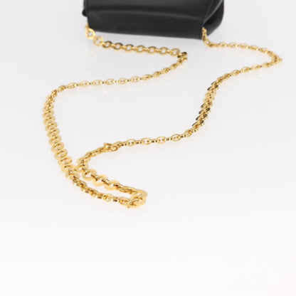 Salvatore Ferragamo Salvatore Ferragamo Chain Gancini Shoulder Bag Leather Black Gold Authentic 161032