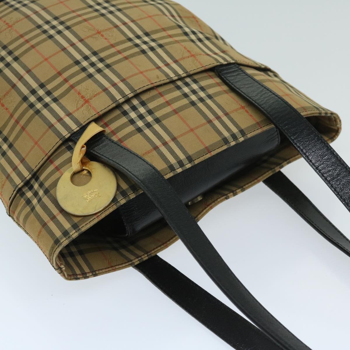Burberrys Burberrys Nova Check Shoulder Bag Canvas Beige Black Authentic yk11247