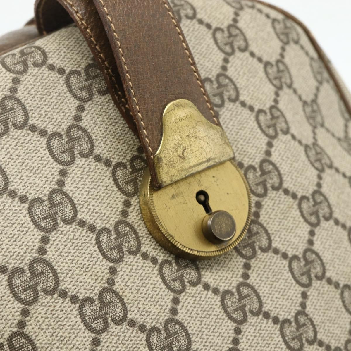 Gucci GUCCI GG Supreme Web Sherry Line Bag PVC Beige Gold 001 25 424 Authentic mr1686